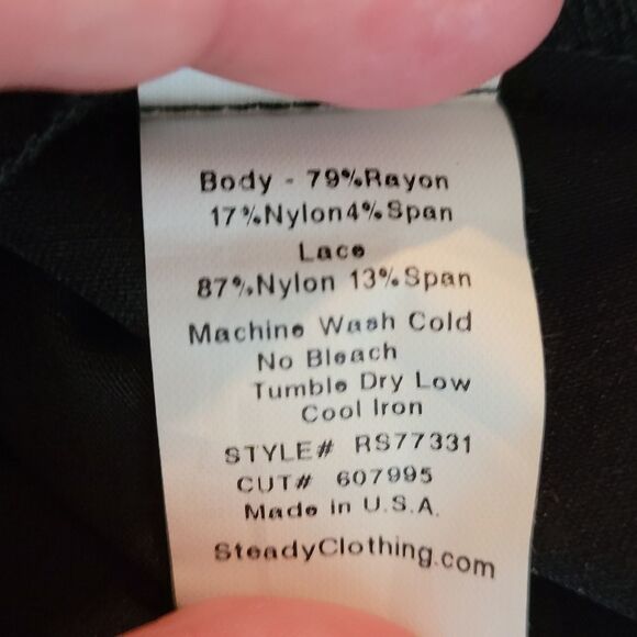 Rock Steady Black Polka Dot Mesh Sleeveless Wiggle Dress 2X (2820) - Picture 7 of 7